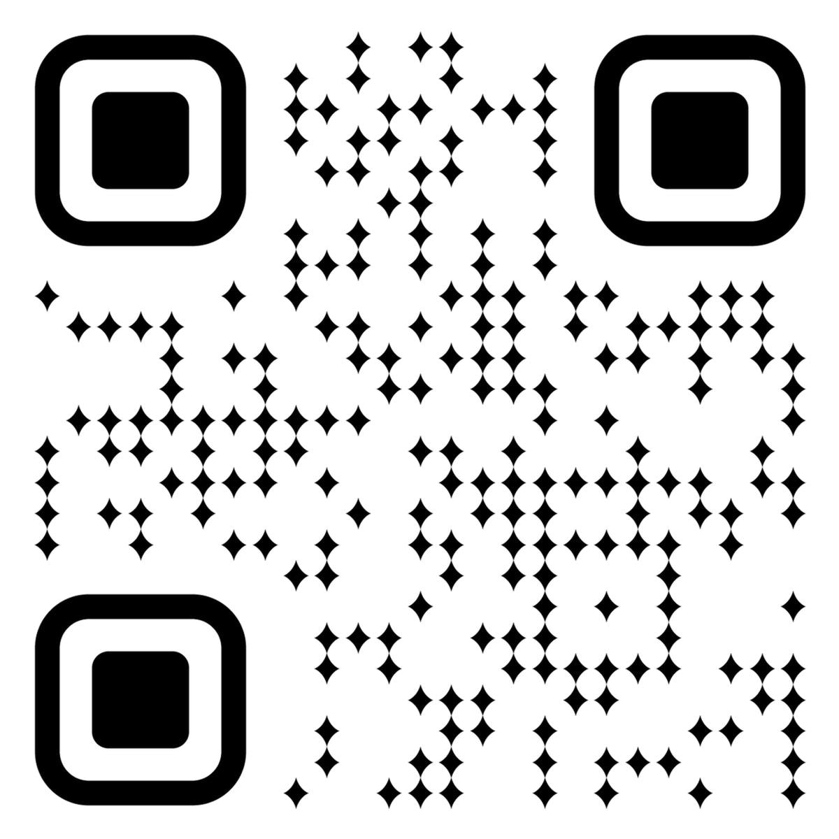 Bold Geometric Blossom QR Code Design