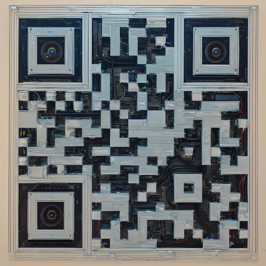 Bold Futuristic Tech-Inspired QR Code Art