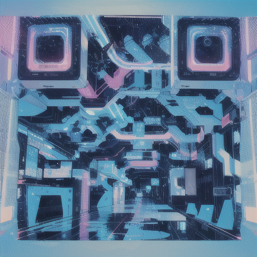 Cybernetic Voyage Custom QR Code Design