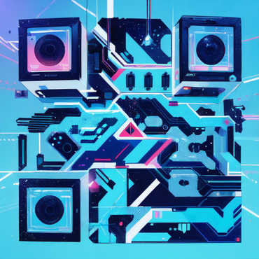 Cybernetic Voyage Custom QR Code Design