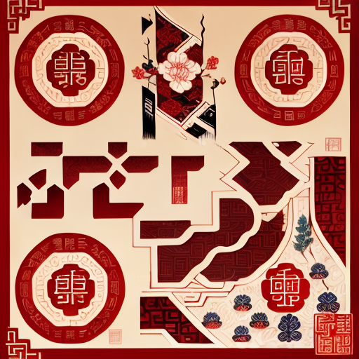 Prosperous Pathways: Auspicious Red & Gold QR Code Tapestry